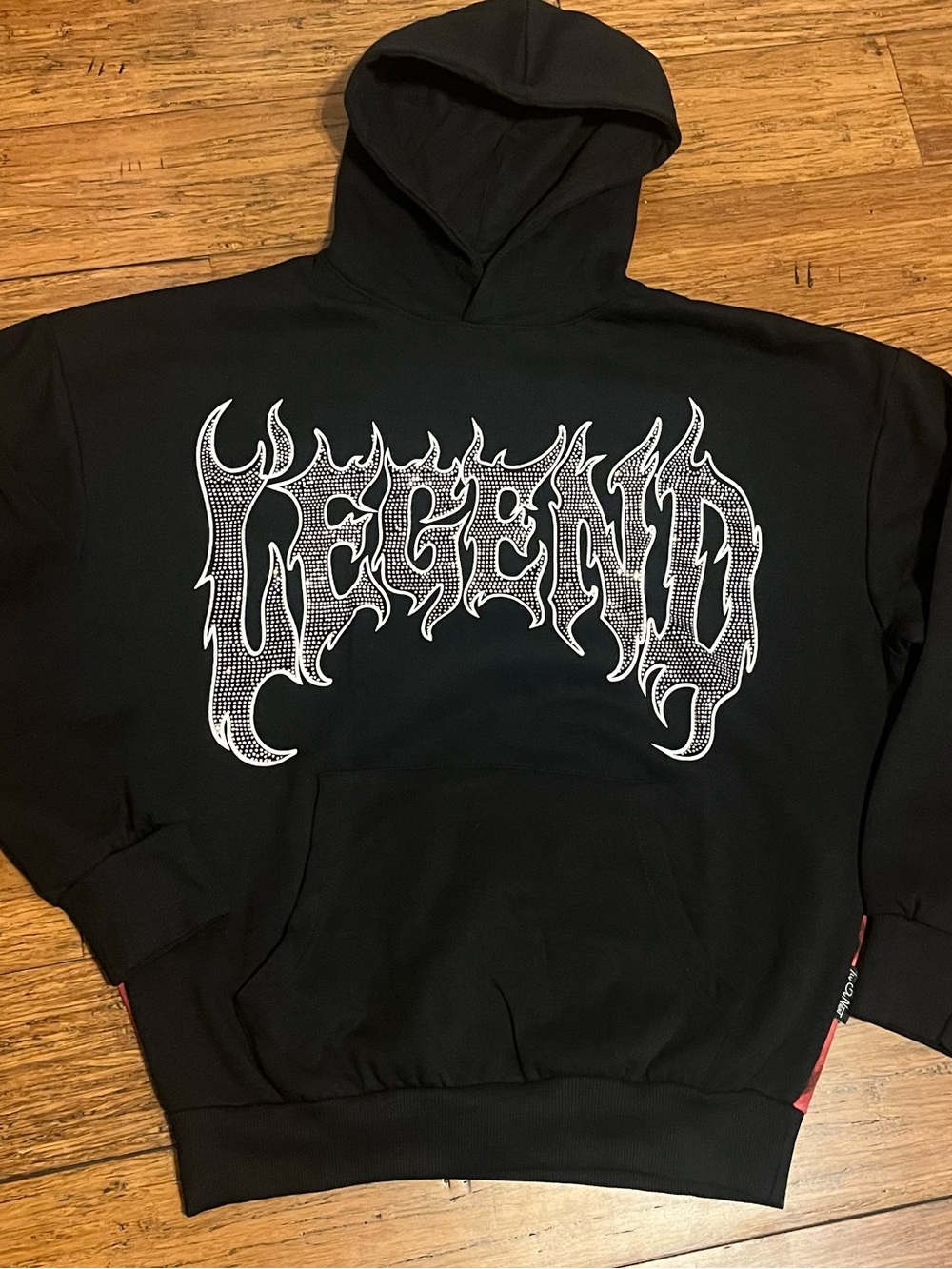 Men's Black 'Legend' Graphic Crewneck Hoodie Sweater (1 of 200)